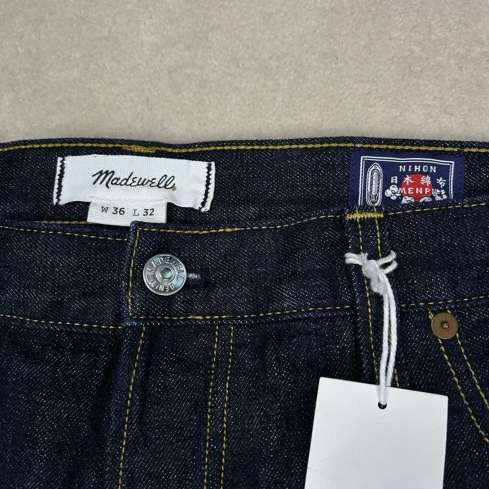 Madewell Straight Leg Jeans Men 36x32 Japanese Selvedge Denim Nihon Menpu Indigo